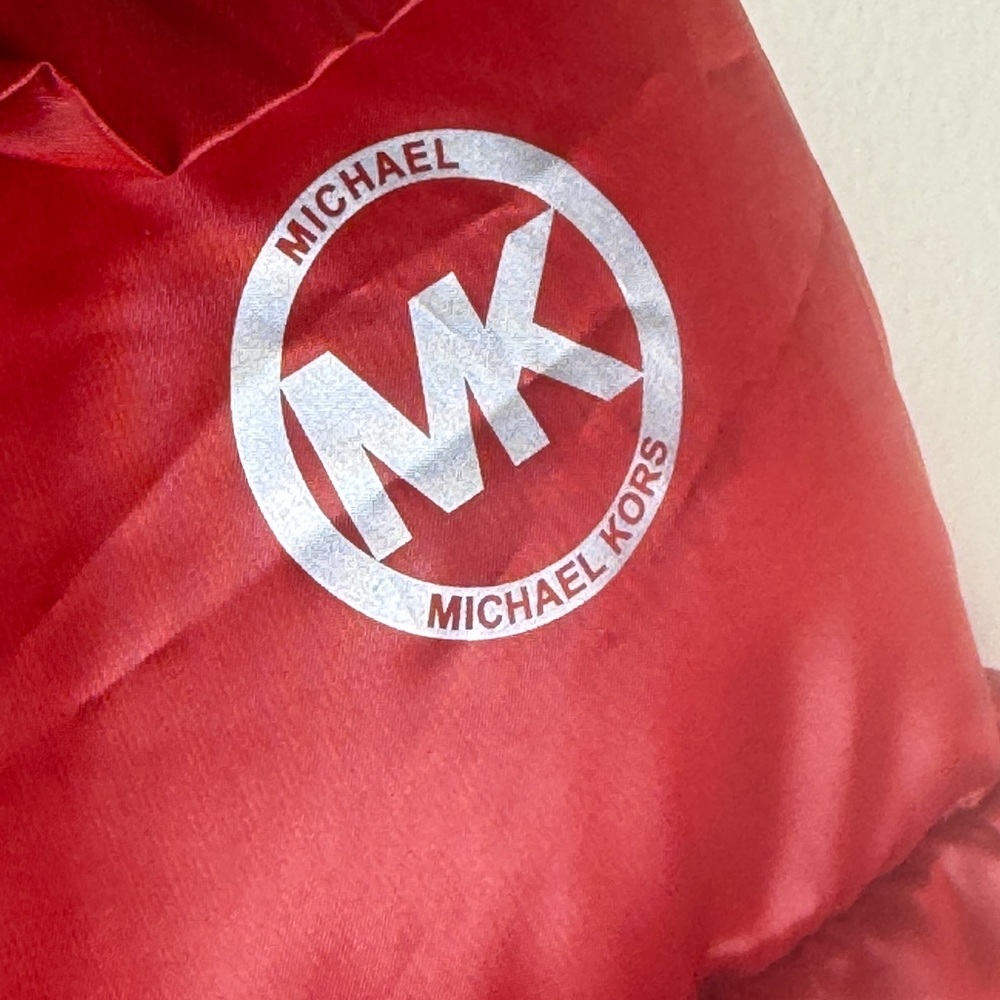 Michael Kors Red Ruffle Down Jacket EUC Size Small Pockets Holiday Christmas - Picture 4 of 16